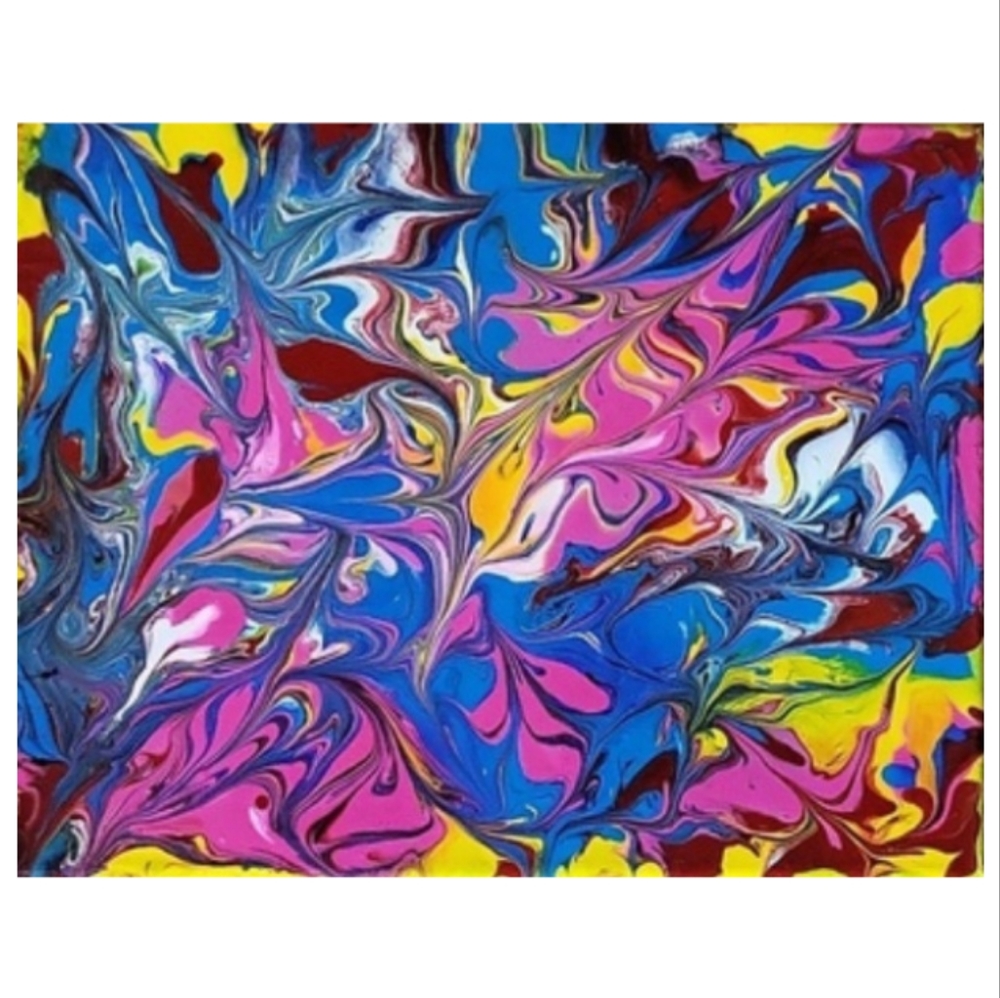 Hand Crafted Abstract Design 11x14 Inches Canvas Painting - Picture 3 of 4